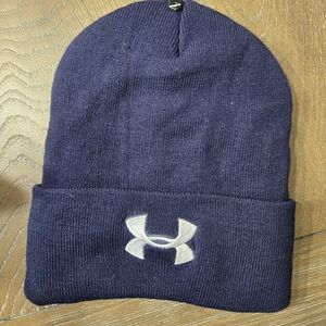 Under Armour Navy Blue Fur Lined Beanie